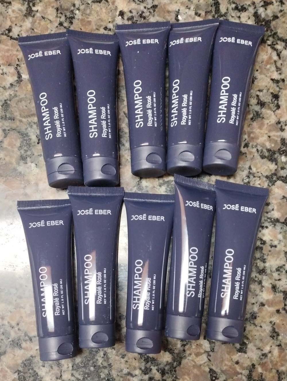 New Jose Eber lot of 10 travel size each 1.0 Oz SHAMPOO  royale rose spa